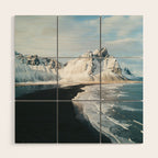 Iceland Mountain Beach - Landscape Photography Wood Wall Art Gallery Image 1