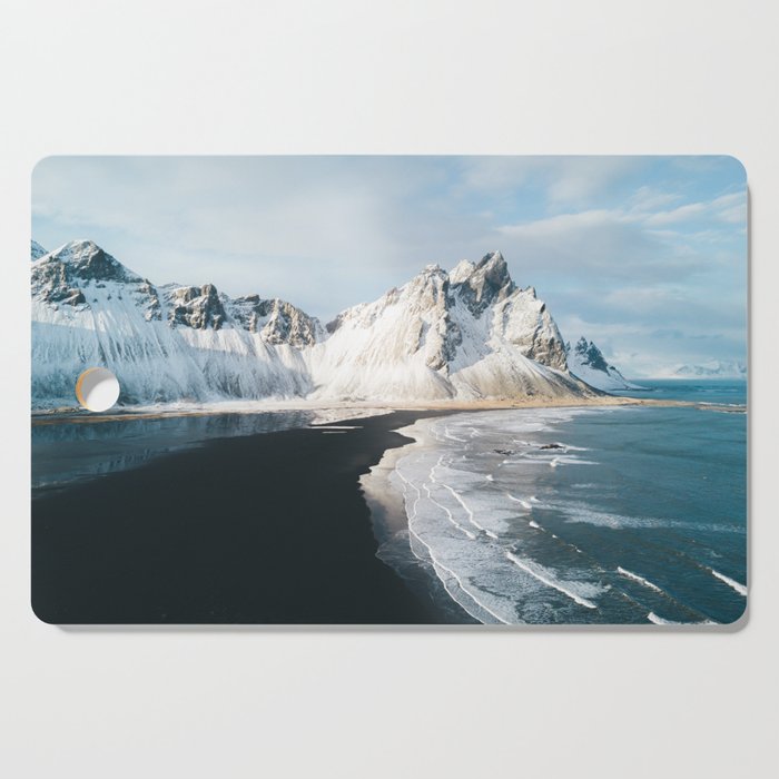 Iceland Mountain Beach - Landscape Photography Cutting Board Gallery Image 1