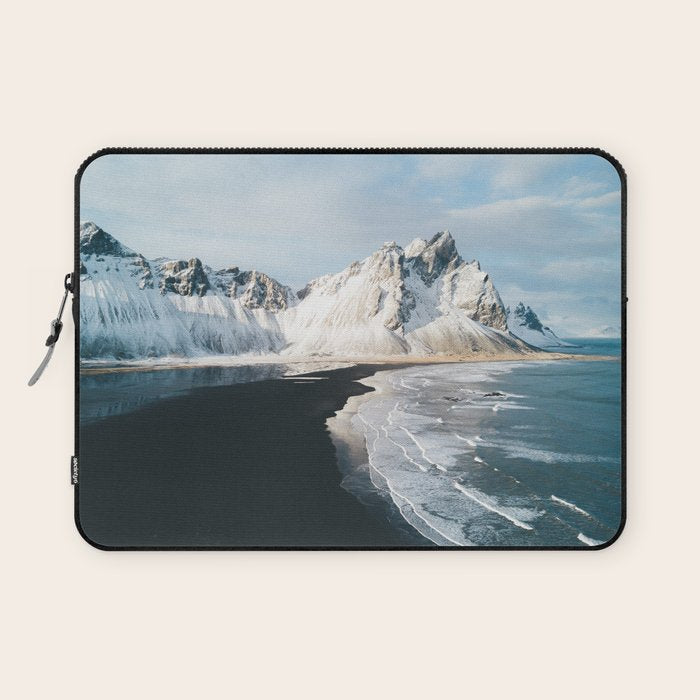 Iceland Mountain Beach - Landscape Photography Laptop Sleeve Gallery Image 1