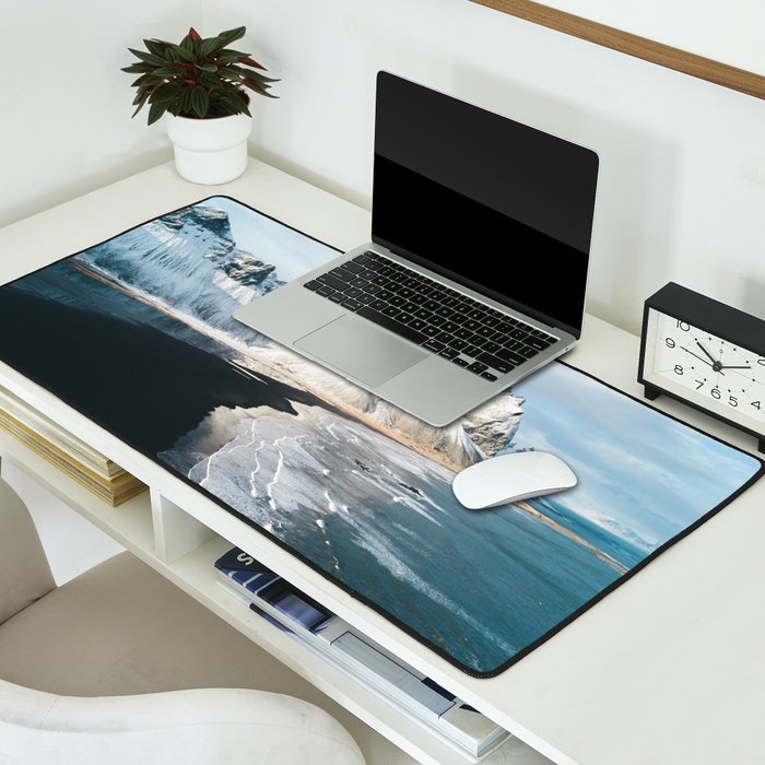 Iceland Mountain Beach - Landscape Photography Desk Mat Gallery Image 2