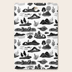 Black and white nature landscape doodle pattern Cutting Board Gallery Image 1
