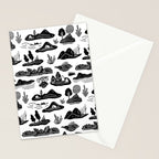 Black and white nature landscape doodle pattern Stationery Card Gallery Image 2