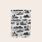 Black and white nature landscape doodle pattern Wall Hanging Gallery Image 1