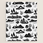 Black and white nature landscape doodle pattern Jigsaw Puzzle Gallery Image 1