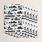 Black and white nature landscape doodle pattern Wrapping Paper Gallery Image 3