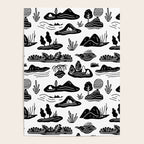 Black and white nature landscape doodle pattern Poster Gallery Image 4