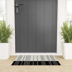 Ethnic Spotted Stripes, Ivory and Black Welcome Mat Gallery Image 3