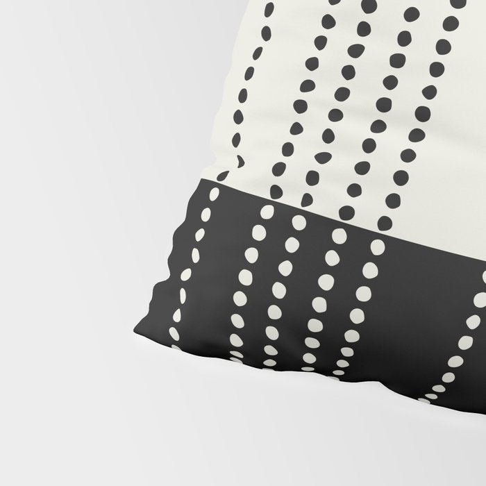 Ethnic Spotted Stripes, Ivory and Black Pillow Sham Gallery Image 4
