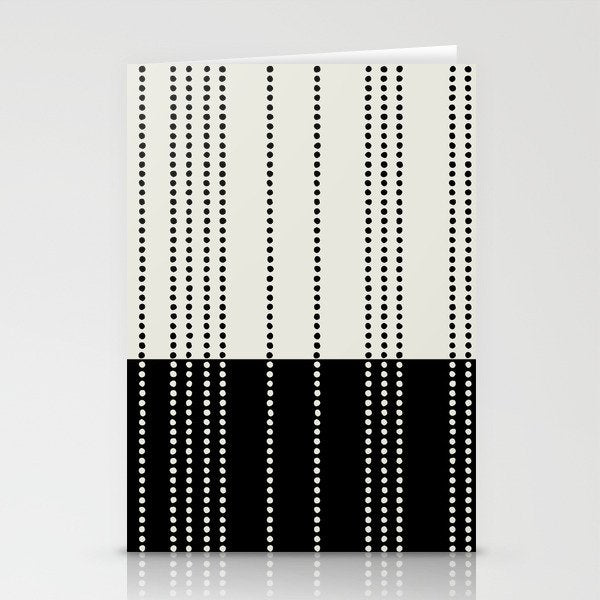 Ethnic Spotted Stripes, Ivory and Black Stationery Card Gallery Image 1