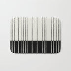 Ethnic Spotted Stripes, Ivory and Black Bath Mat Gallery Image 1