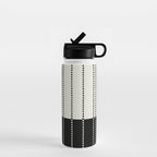 Ethnic Spotted Stripes, Ivory and Black Water Bottle Gallery Image 1