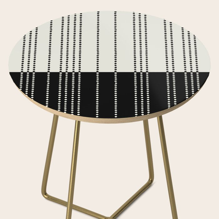 Ethnic Spotted Stripes, Ivory and Black Side Table Gallery Image 2