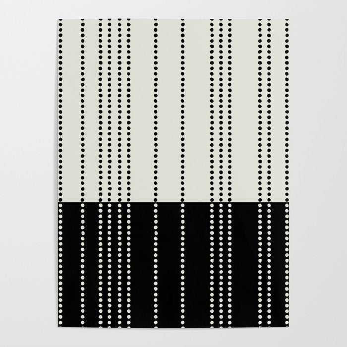 Ethnic Spotted Stripes, Ivory and Black Poster Gallery Image 4