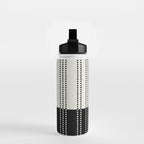 Ethnic Spotted Stripes, Ivory and Black Water Bottle Gallery Image 2