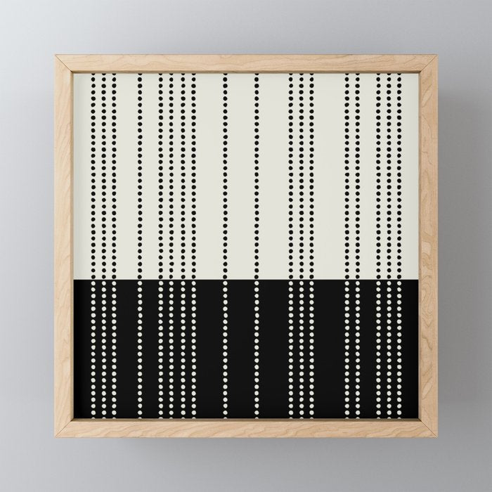 Ethnic Spotted Stripes, Ivory and Black Mini Art Print Gallery Image 1