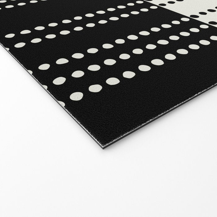 Ethnic Spotted Stripes, Ivory and Black Welcome Mat Gallery Image 2