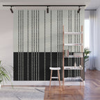 Ethnic Spotted Stripes, Ivory and Black Wall Mural Gallery Image 1