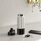Ethnic Spotted Stripes, Ivory and Black Water Bottle Gallery Image 4