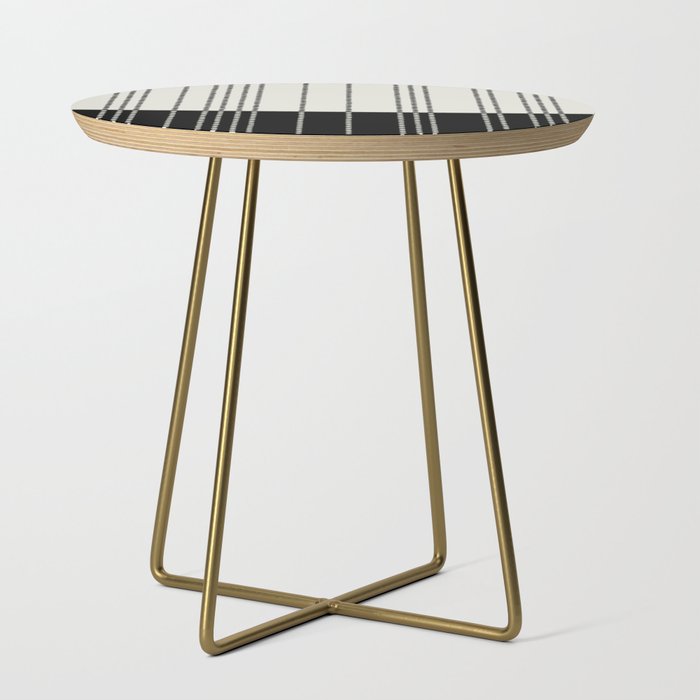 Ethnic Spotted Stripes, Ivory and Black Side Table Gallery Image 1