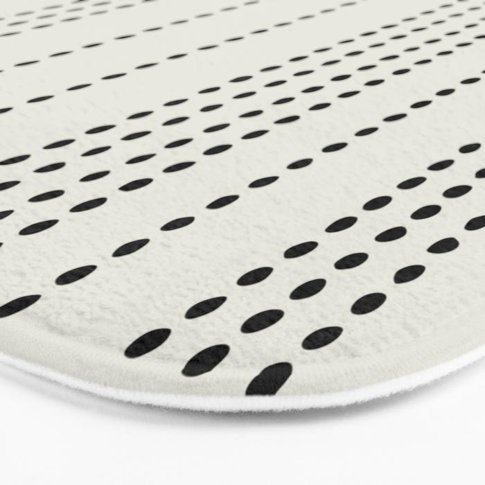 Ethnic Spotted Stripes, Ivory and Black Bath Mat Gallery Image 3