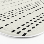 Ethnic Spotted Stripes, Ivory and Black Bath Mat Gallery Image 3