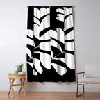 Love Palm Branch In Black  Window Curtain Gallery Image 5