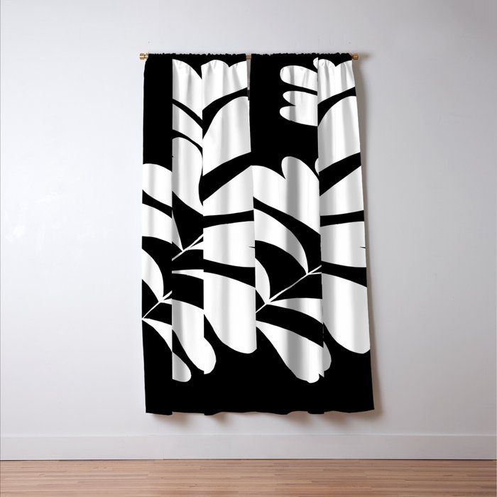 Love Palm Branch In Black  Window Curtain Gallery Image 3