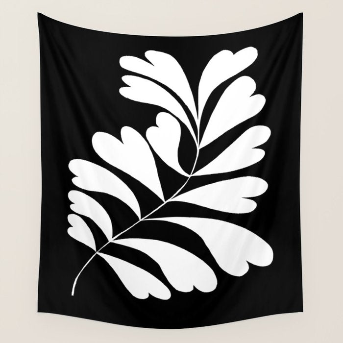 Love Palm Branch In Black  Wall Tapestry Gallery Image 4