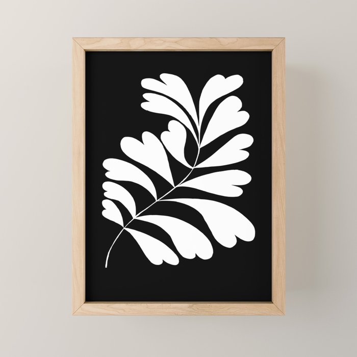 Love Palm Branch In Black  Mini Art Print Gallery Image 1