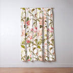 Vintage & Shabby Chic - Pink Sepia Summer Flowers Window Curtain Gallery Image 3