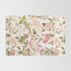 Vintage & Shabby Chic - Pink Sepia Summer Flowers Rug Gallery Image 2