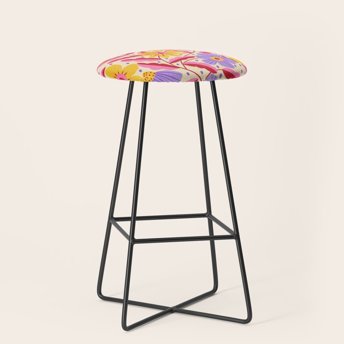 Flower Garden - Yellow & Purple  Stool Gallery Image 1