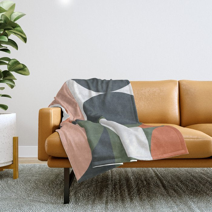 Mid Century Geometric 15 Throw Blanket Gallery Image 1
