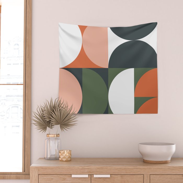 Mid Century Geometric 15 Wall Tapestry Gallery Image 2