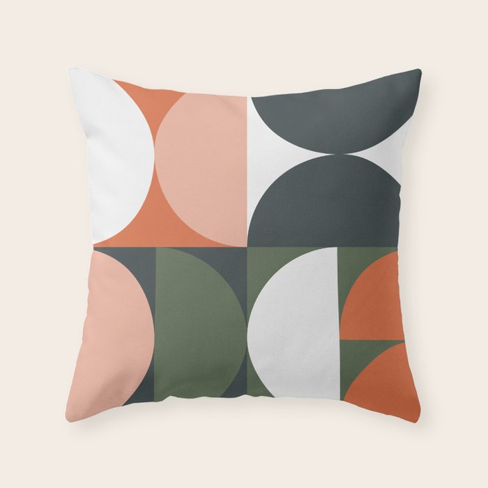 Mid Century Geometric 15 Throw Pillow Gallery Image 6