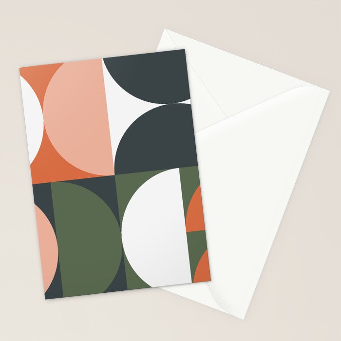 Mid Century Geometric 15 Stationery Card Gallery Image 2
