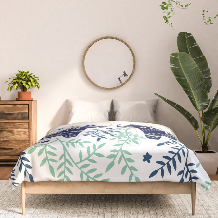 Swedish Dala Horse - Navy & Mint Palette Comforter Gallery Image 3
