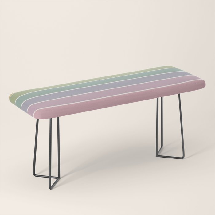 Gradient Arch XXI Tropical Mid Century Modern Rainbow Bench Gallery Image 1