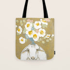 Modern Farmhouse Sheep with Dahlia Flowers Tote Bag Gallery Image 1