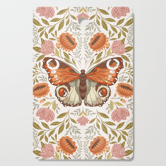 William Morris Inspired Monarch Butterfly Pattern Cutting Board Gallery Image 1