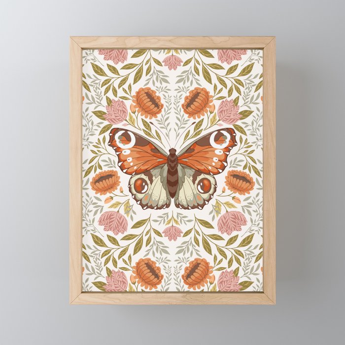 William Morris Inspired Monarch Butterfly Pattern Mini Art Print Gallery Image 1