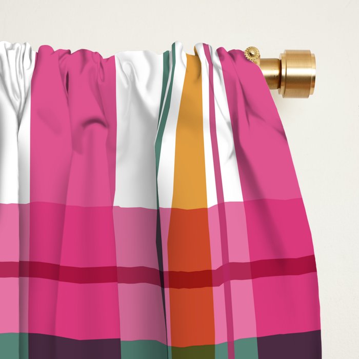 Cheerful Checkered Pattern Window Curtain Gallery Image 2