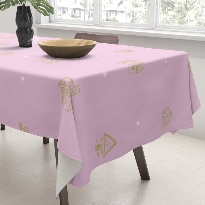 Christmas gingerbread house doodle pattern  Tablecloth Gallery Image 3