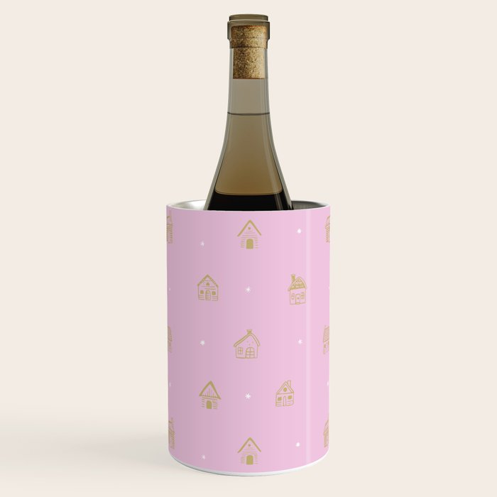 Christmas gingerbread house doodle pattern  Wine Chiller Gallery Image 2