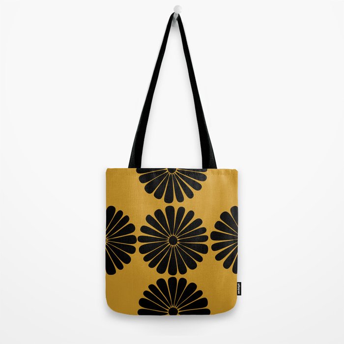 Retro Daisy Abstract VIII Golden Yellow Bold Floral Tote Bag Gallery Image 2