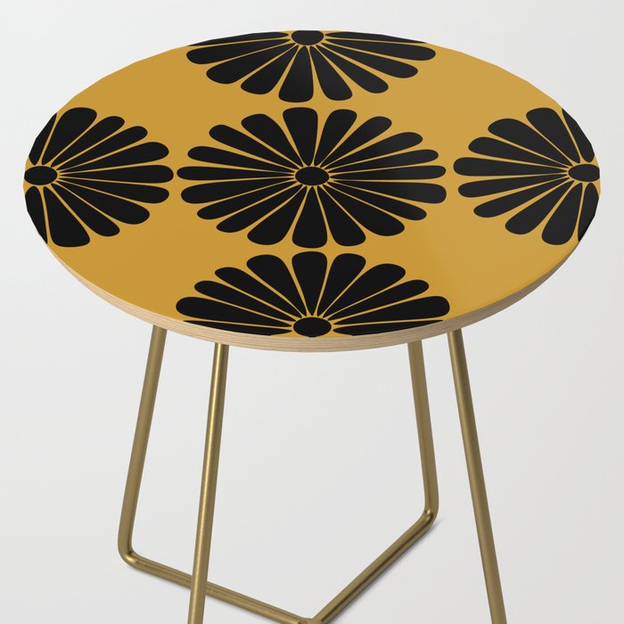 Retro Daisy Abstract VIII Golden Yellow Bold Floral Side Table Gallery Image 2
