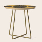 Retro Daisy Abstract VIII Golden Yellow Bold Floral Side Table Gallery Image 1