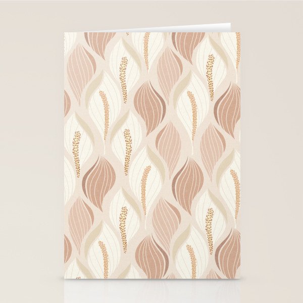 Minimalistic flow Peace lily soft peach Stationery Card Gallery Image 2