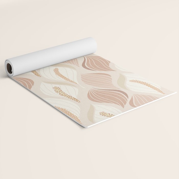 Minimalistic flow Peace lily soft peach Yoga Mat Gallery Image 2
