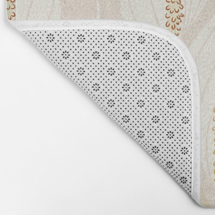 Minimalistic flow Peace lily soft peach Bath Mat Gallery Image 2